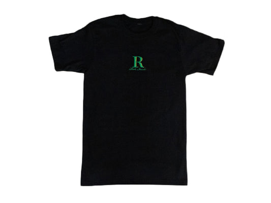 Green Logo on Black T shirt